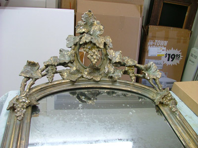 Before picture of a damaged mirror
